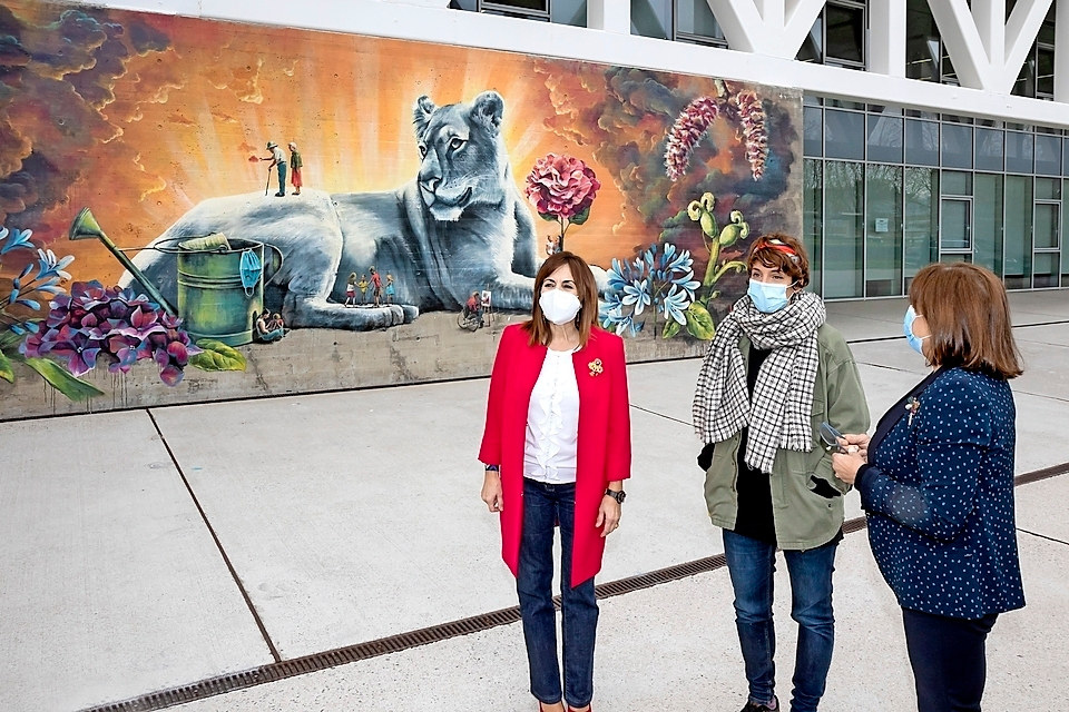 Mural en el edificio del ICASS. / ALERTA