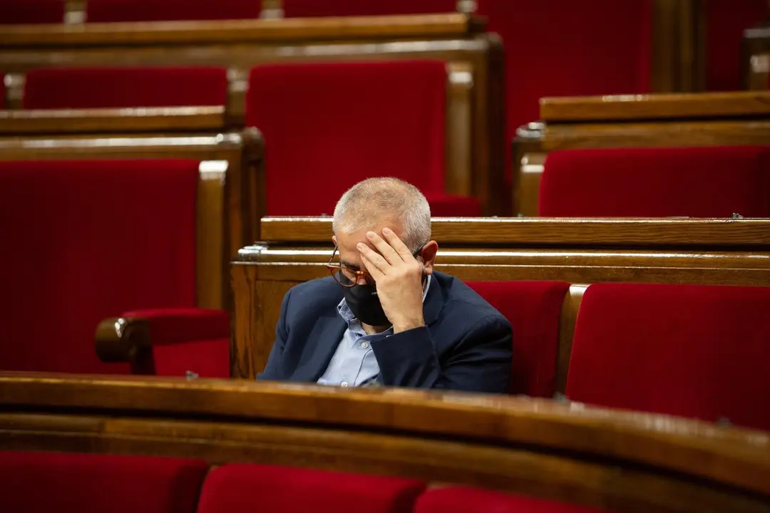 El l&iacute;der de Cs en el Parlament, Carlos Carrizosa, durante la Diputaci&oacute;n Permanente del Parlament, en Barcelona, Catalunya (Espa&ntilde;a), a 24 de febrero de 2021. 