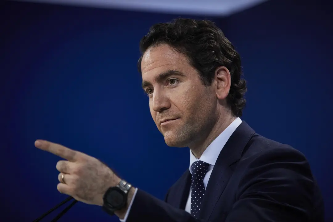 El secretario general del PP, Teodoro Garc&iacute;a Egea, ofrece una rueda de prensa en la sede del partido, en Madrid (Espa&ntilde;a), a 10 de marzo de 2021. 