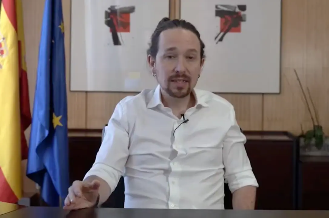Pablo Iglesias durante el v&iacute;deo que  anuncia su candidatura.