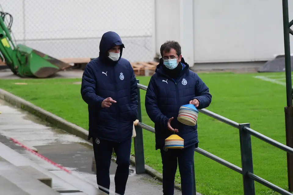 Solabarrieta en un entrenamiento del Racing de esta semana. / Hardy