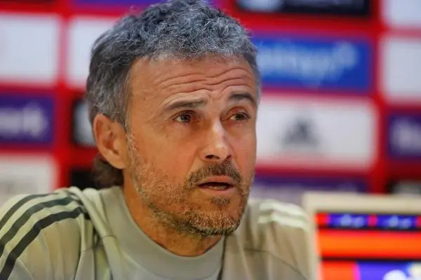 El seleccionador espa&ntilde;ol Luis Enrique ofrece una rueda de prensa, este s&aacute;bado en el estadio Boris Paichadze Dinamo de Tiflis (Georgia), en la v&iacute;spera de su encuentro ante Georgia correspondiente al grupo B de la fase clasificatoria del mundial de Catar 2022. EFE/ Zurab Kurtsikidze