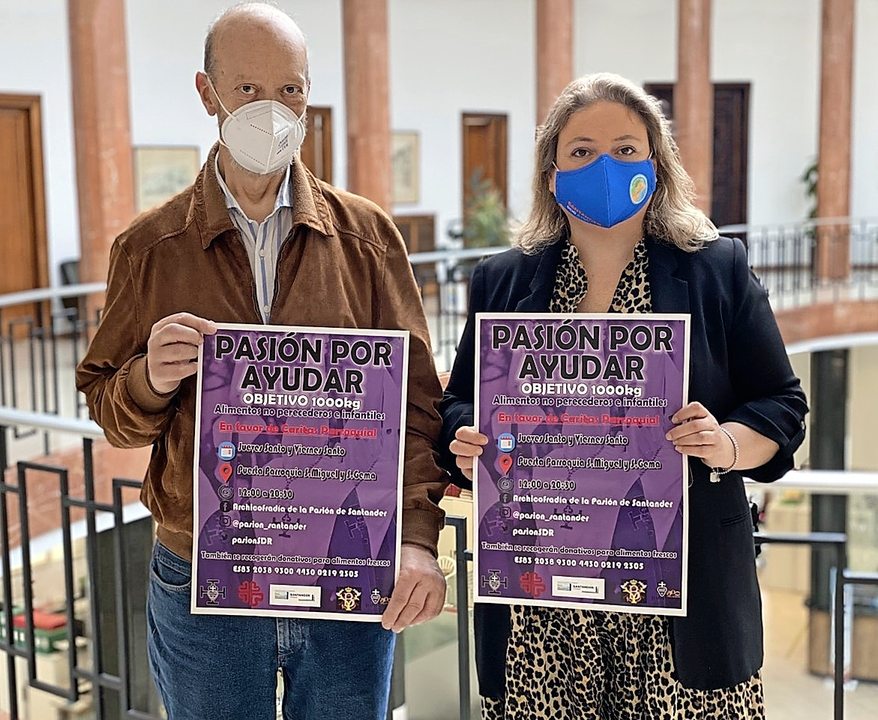 El presidente de la Archicofrad&iacute;a de la Pasi&oacute;n, &Aacute;ngel Gonz&aacute;lez, y Lorena Guti&eacute;rrez. / ALERTA