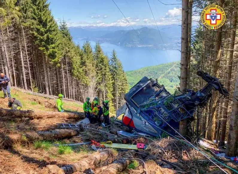 Imagen de los servicios de emergencias junto al telef&eacute;rico.