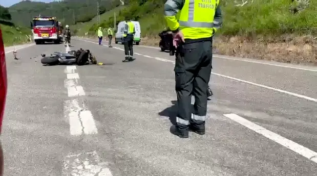 Vista de la Guardia Civil en el lugar del accidente. / OPC