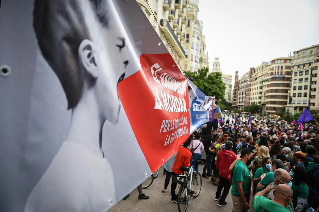 Manifestaci&oacute;n convocada por m&aacute;s de un centenar de colectivos contra la 'ley Mordaza' en Val&egrave;ncia