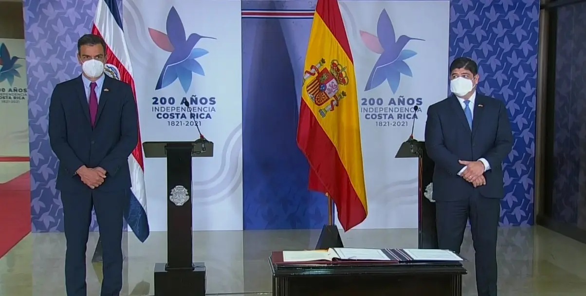 Rueda de prensa de Pedro S&aacute;nchez y el presidente de Costa Rica