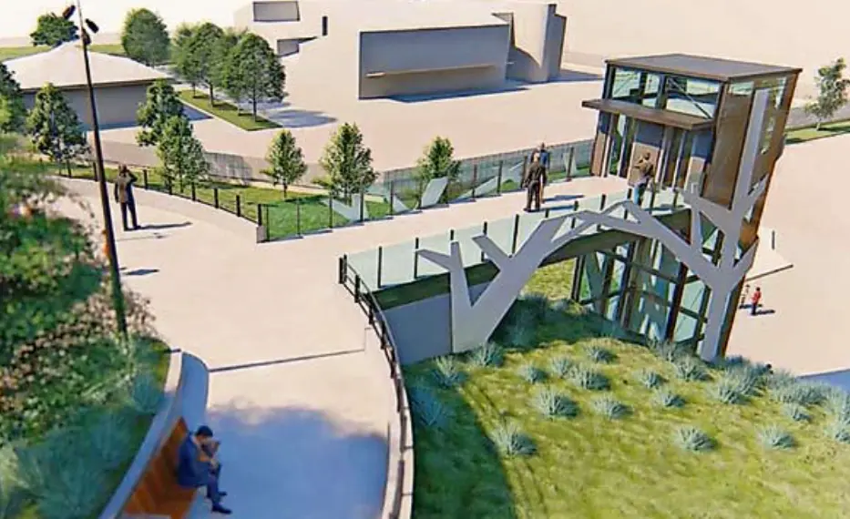 Infograf&iacute;a del futuro ascensor panor&aacute;mico de Torrelavega. / ALERTA