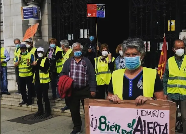 Coordinadora de Pensiones en una pasada manifestaci&oacute;n.