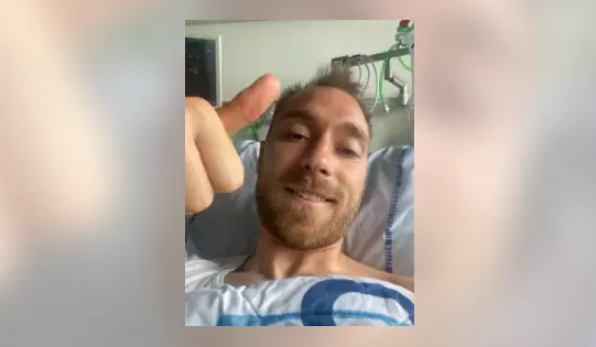 El jugador dan&eacute;s Christian Eriksen env&iacute;a un mensaje de agradecimiento desde el hospital, tras su parada cardio-respiratoria en la Euro 2020 - @CHRISERIKEN8