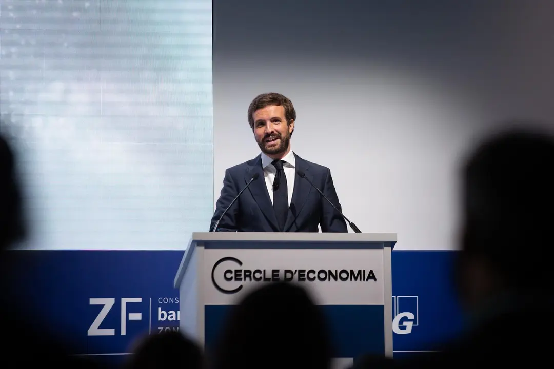 El l&iacute;der del PP, Pablo Casado, interviene en la inauguraci&oacute;n de la segunda jornada de la XXXVI Reuni&oacute;n del Cercle d"Economia, a 17 de junio de 2021, en Barcelona, Catalu&ntilde;a, (Espa&ntilde;a).