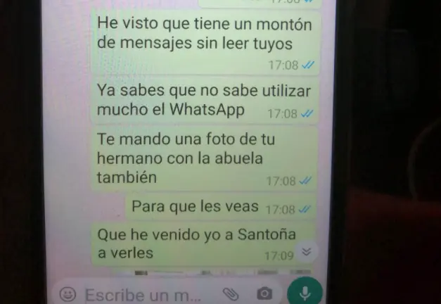 Mensaje de WhatApp.
