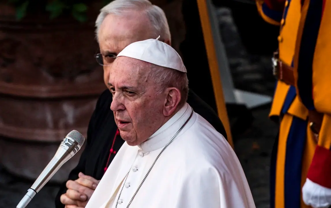 Pope Francis addressing the faithful during his weekly general audience in the San Damaso Courtyard, Vatican City, 16 June 2021. (Papa, Italia) EFE/EPA/ANGELO CARCONI