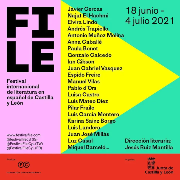 Cartel del Festival de Literatura en Espa&ntilde;ol de Castilla y Le&oacute;n (FILE).