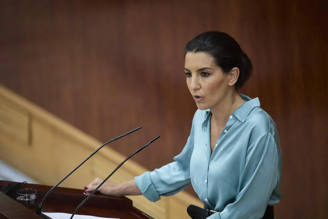 La candidata de Vox a las elecciones de la Comunidad de Madrid, Roc&iacute;o Monasterio, interviene en la segunda sesi&oacute;n del pleno de investidura de la presidenta en funciones de la Comunidad y candidata a la reelecci&oacute;n, Isabel D&iacute;az Ayuso