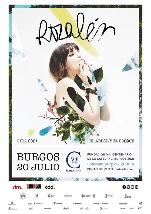 Cartel del concierto de Rozal&eacute;n el 20 de julio en Burgos