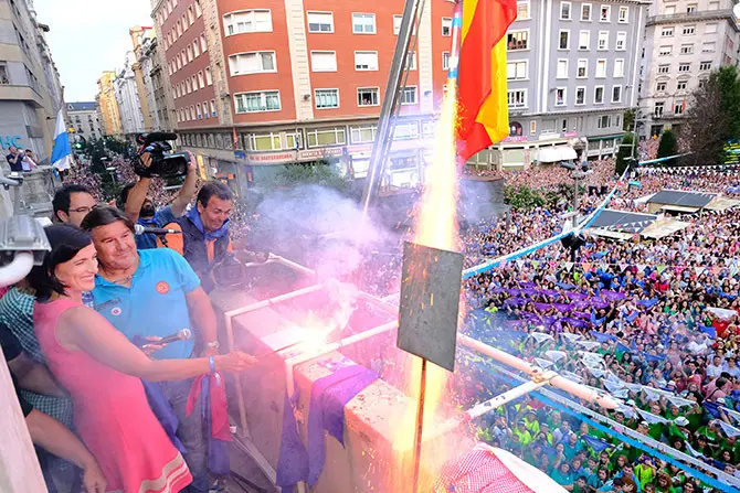 Chupinazo de las fiestas de Santander en el 2017.