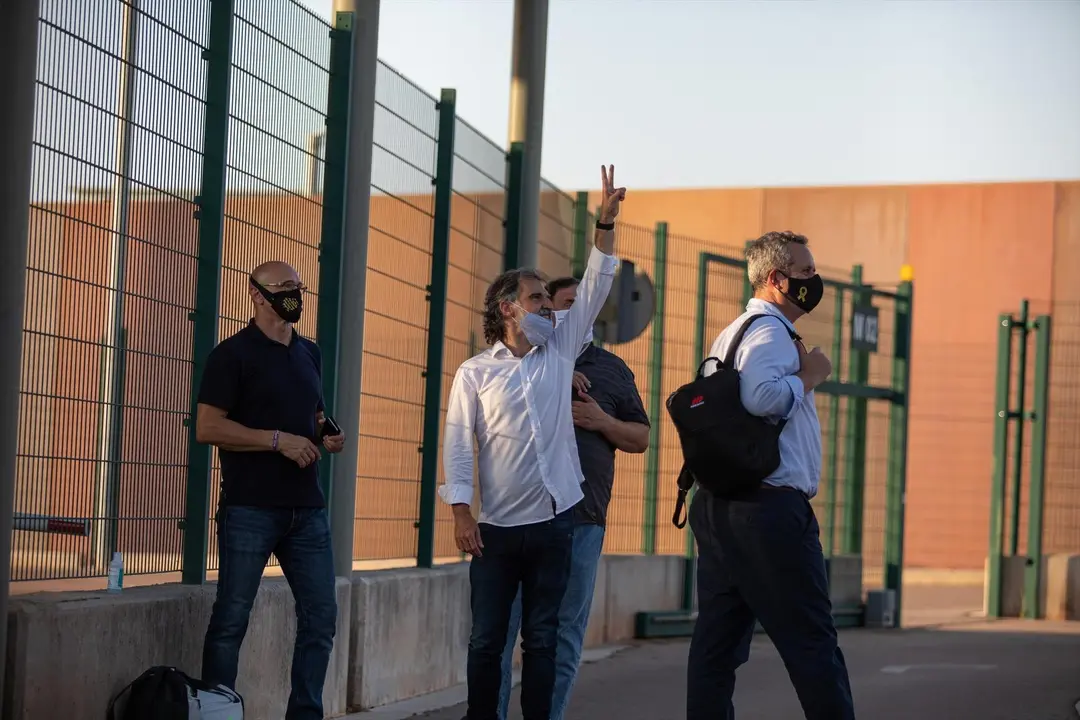 Archivo - Los presos del 1-O, dentro del recinto penitenciario de Lledoners tras su comparecencia en Sant Joan de Vilatorrada, Barcelona, Catalunya (Espa&ntilde;a), a 28 de julio de 2020.