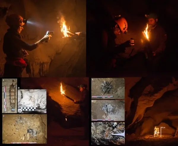 Fotograf&iacute;as tomadas en una de las cuevas exploradas.