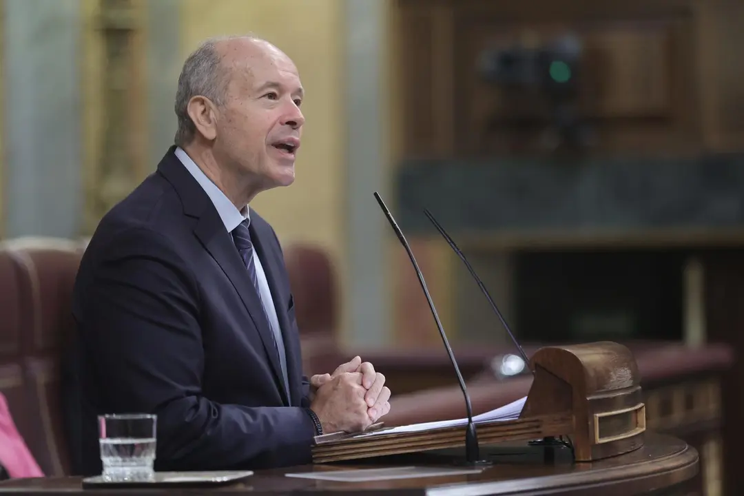 El ministro de Justicia, Juan Carlos Campo, interviene en una sesi&oacute;n de control al Gobierno en el Congreso de los Diputados.