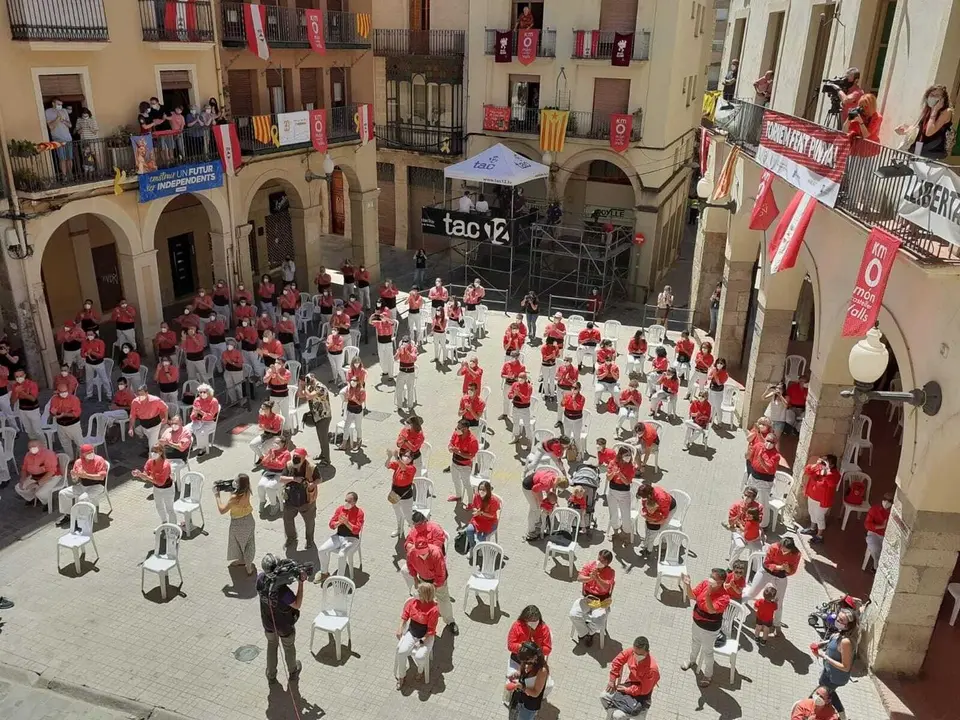 Imagen de pilares de 'castells' en Valls (Tarragona)