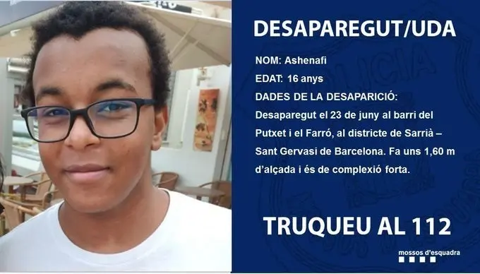 Los Mossos buscan a un menor desaparecido en Barcelona la tarde de este mi&eacute;rcoles.