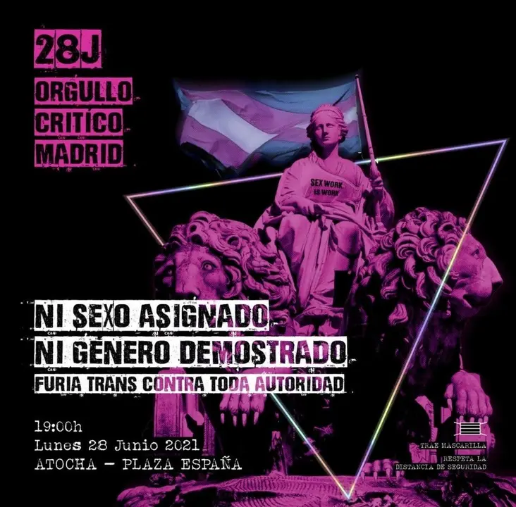 Orgullo Cr&iacute;tico saldr&aacute; el lunes a la calle con el lema 'Ni sexo asignado, ni g&eacute;nero demostrado"