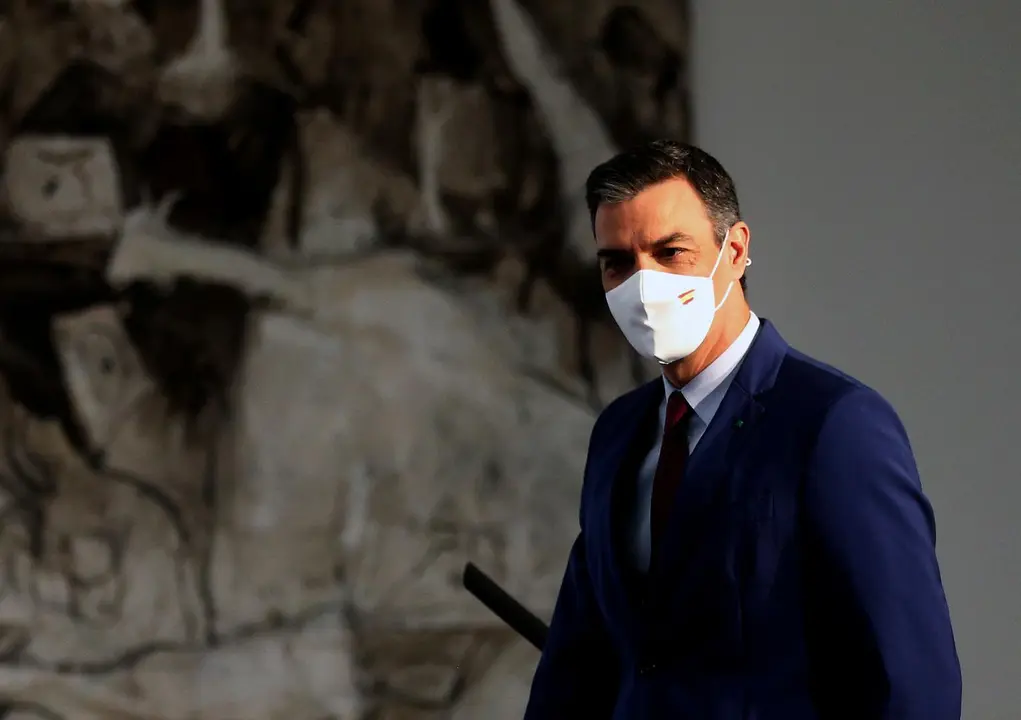 El presidente del Gobierno, Pedro S&aacute;nchez, a su llegada a un acto de homenaje a la comunidad educativa, en La Moncloa, a 19 de junio de 2021, en Madrid (Espa&ntilde;a). 