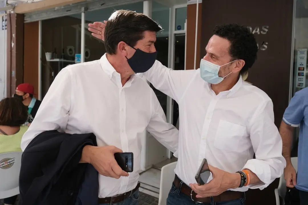 El vicesecretario general de Cs, Edmundo Bal, y el coordinador del partido en Andaluc&iacute;a y vicepresidente de la Junta, Juan Mar&iacute;n, en M&aacute;laga