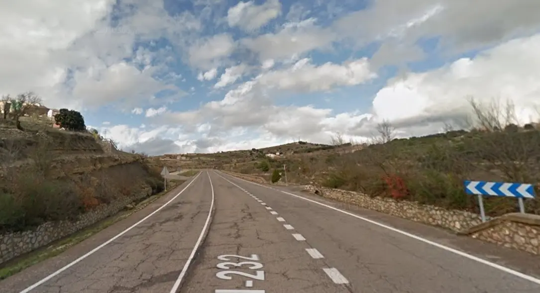 N-232 a su paso por Morella (Castell&oacute;n)