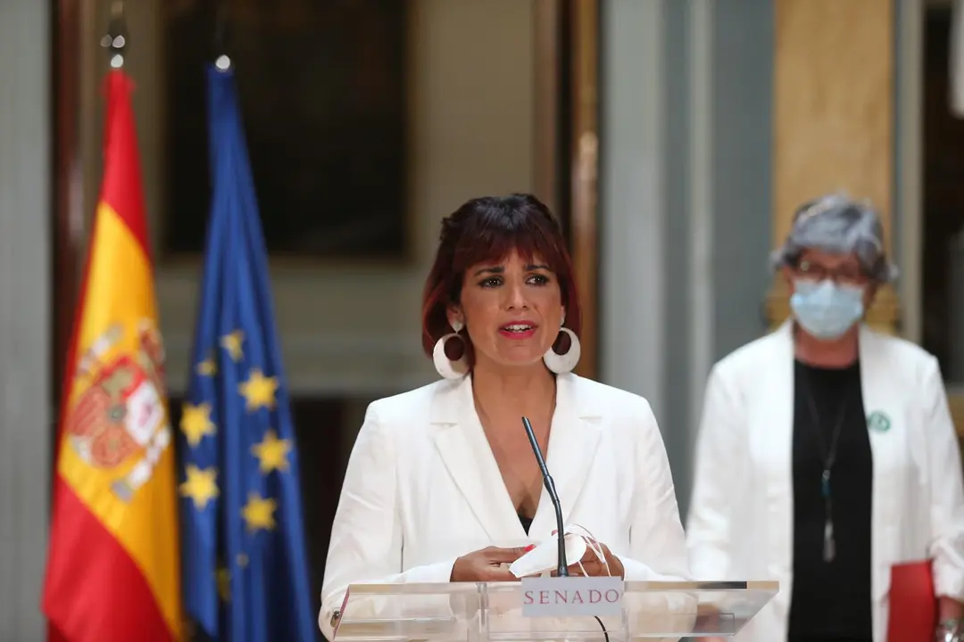 Archivo - La l&iacute;der de Anticapitalistas en Andaluc&iacute;a y diputada auton&oacute;mica, Teresa Rodr&iacute;guez interviene tras presentar una propuesta desde Andaluc&iacute;a en el Senado, a 24 de mayo de 2021, en Madrid (Espa&ntilde;a). (Foto de archivo).
