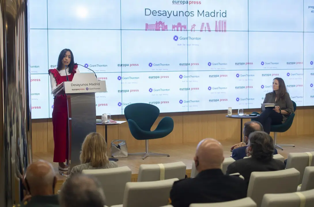 La delegada del Gobierno en la Comunidad de Madrid, Mercedes Gonz&aacute;lez, protagoniza un Desayuno Informativo de Europa Press en el Auditorio Meeting Place, a 28 de junio de 2021, en Madrid (Espa&ntilde;a).