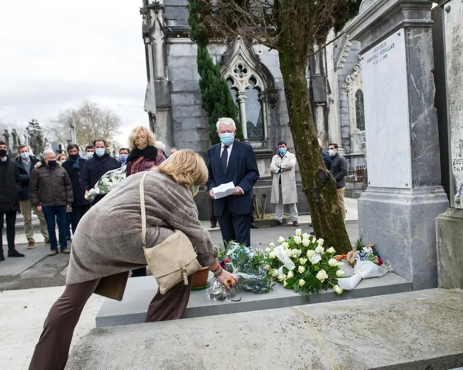 HOMENAJE GREGORIO ORDONEZ EN EL CEMENTERIO DE POLLOE EN SAN SEBASTIAN 23012021- FOTO UNANUE