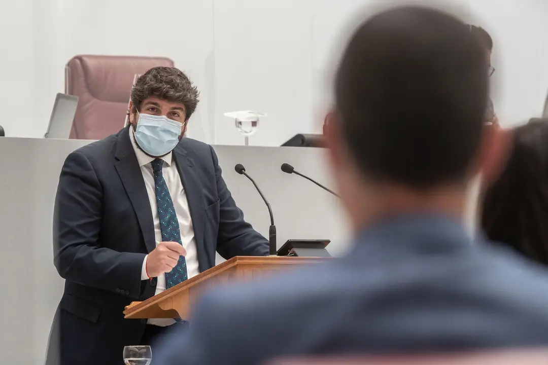 L&oacute;pez Miras, durante su intervenci&oacute;n en la Asamblea