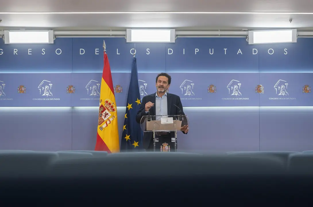 El vicesecretario general de Ciudadanos y portavoz adjunto en el Congreso de los Diputados, Edmundo Bal, en una rueda de prensa en la C&aacute;mara Baja.
