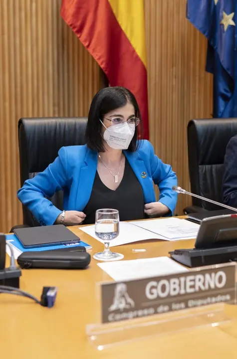 La ministra de Sanidad, Carolina Darias, a su llegada a la Comisi&oacute;n Mixta para el Estudio de los Problemas de las Adicciones, a 29 de junio de 2021, en el Congreso de los Diputados, Madrid, (Espa&ntilde;a). Su intervenci&oacute;n se produce con el objeto de informar so