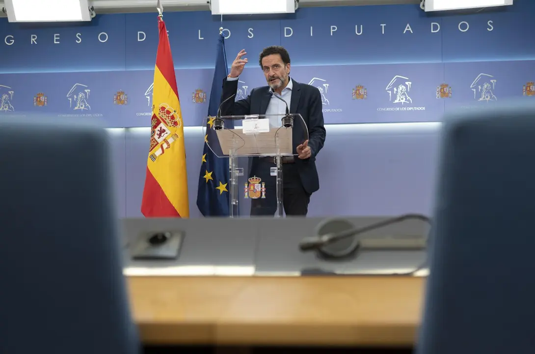El vicesecretario general de Ciudadanos y portavoz adjunto en el Congreso de los Diputados, Edmundo Bal, en una rueda de prensa en la C&aacute;mara Baja.