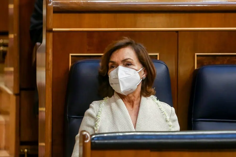 La vicepresidenta primera y ministra de la Presidencia, Relaciones con las Cortes y Memoria Democr&aacute;tica, Carmen Calvo.