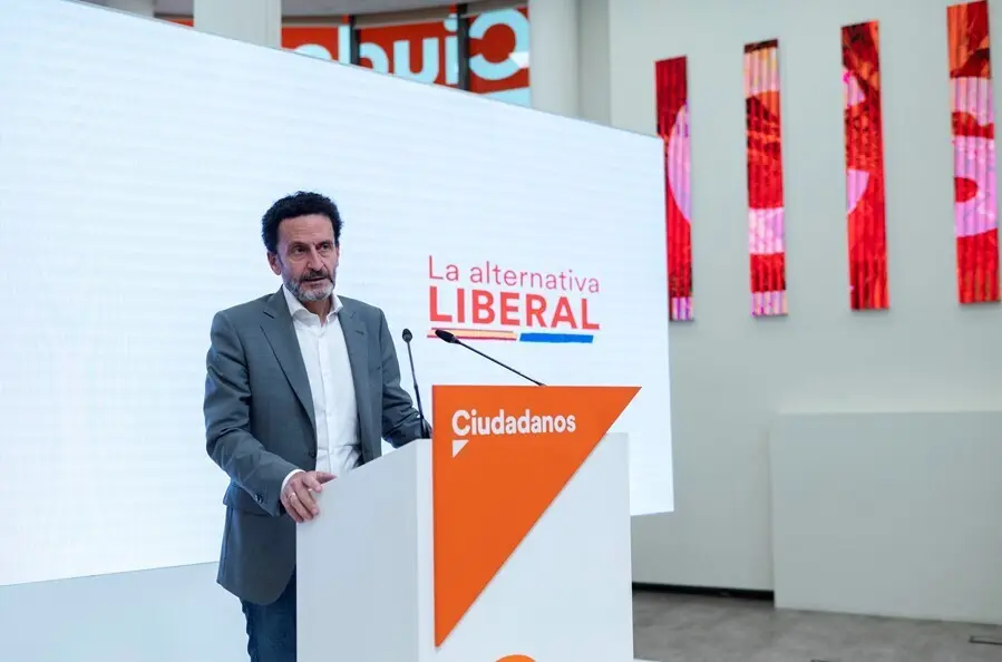 El vicesecretario general de Ciudadanos y portavoz adjunto en el Congreso de los Diputados, Edmundo Bal, en una rueda de prensa en la sede del partido en Madrid.