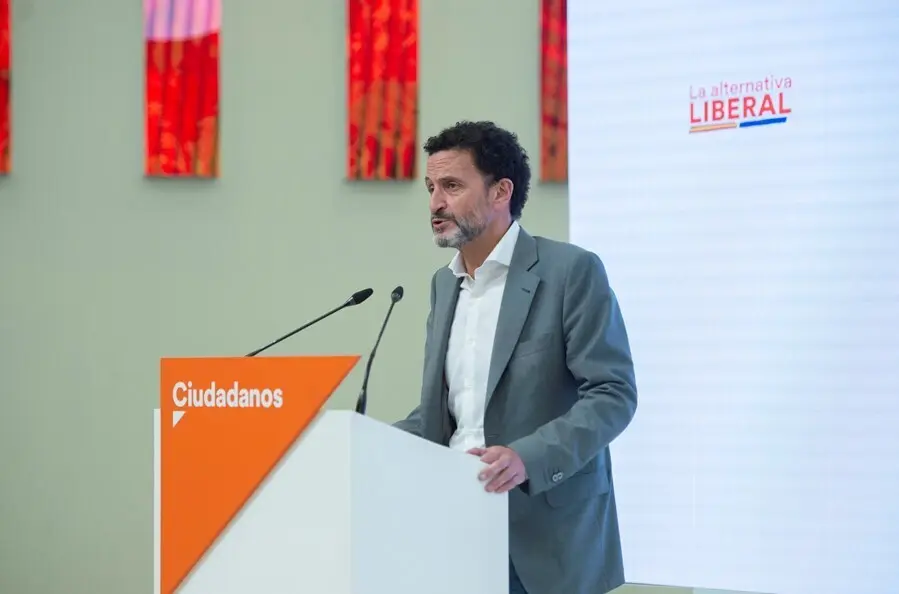 El vicesecretario general de Ciudadanos y portavoz adjunto en el Congreso de los Diputados, Edmundo Bal, en una rueda de prensa en la sede del partido en Madrid.