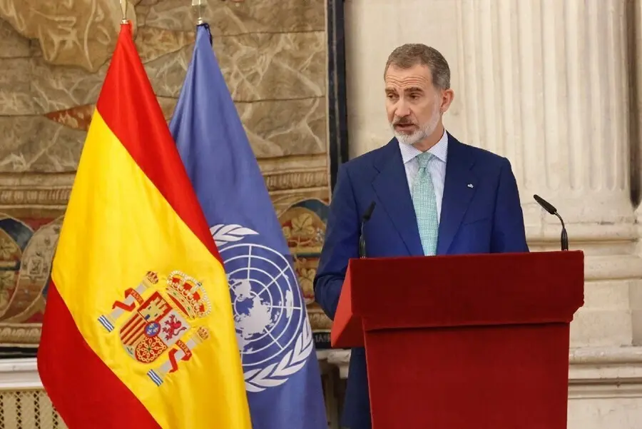 El Rey Felipe VI durante el almuerzo al secretario general de la ONU, Antonio Guterres
