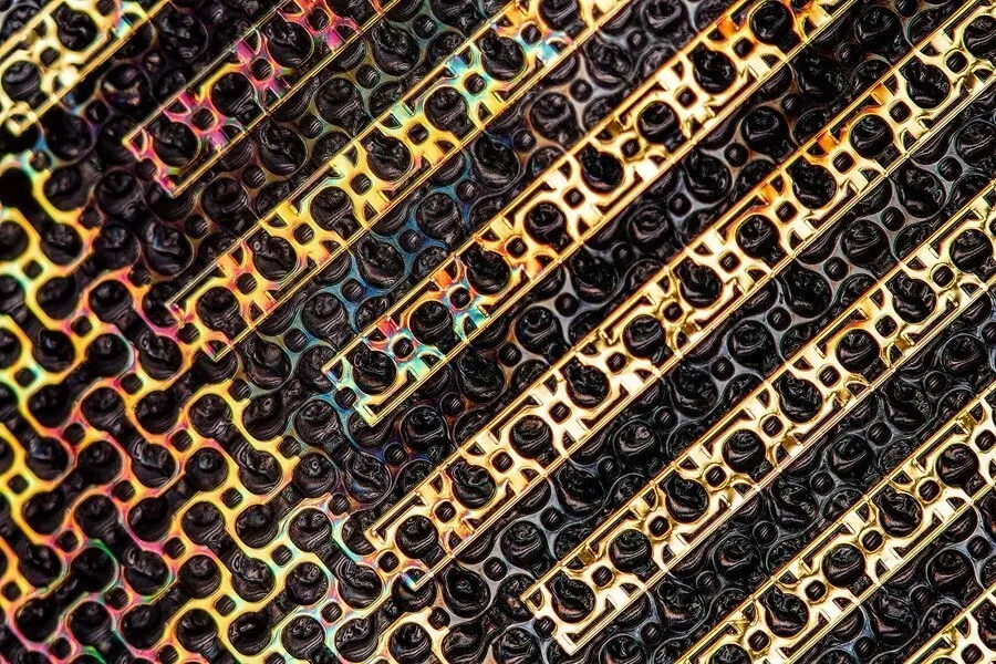 El nuevo parche contiene conductos de sudor artificiales a trav&eacute;s de las capas ultrafinas del material, mostradas en la imagen.