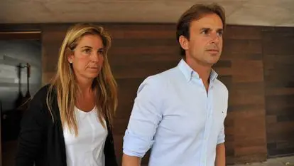 Arantxa S&aacute;nchez Vicario y Josep Santacana, cuando eran matrimonio.GETTY