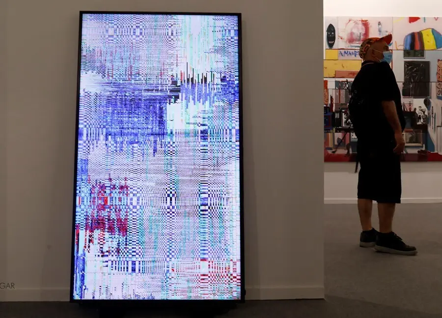 Un algoritmo del autor Daniel Canogar, durante el primer d&iacute;a de ARCOmadrid 2021