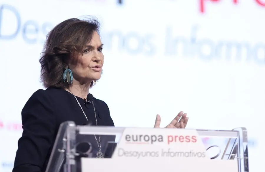 La vicepresidenta primera del Gobierno y ministra de la Presidencia, Relaciones con las Cortes y Memoria Democr&aacute;tica, Carmen Calvo.
