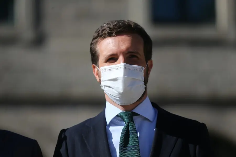 El l&iacute;der del PP, Pablo Casado, durante la inauguraci&oacute;n de la segunda jornada de los Cursos de Verano de El Escorial, a 7 de julio de 2021, en el Escorial, Madrid, (Espa&ntilde;a). 