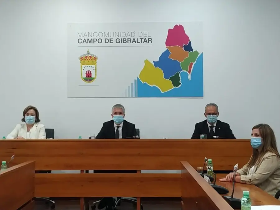 Archivo - Marlaska en la Mancomunidad de Municipios del Campo de Gibraltar cuando anunci&oacute; la pr&oacute;rroga del Plan Especial