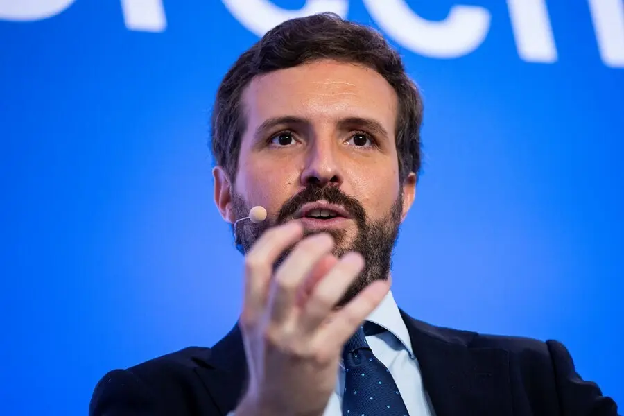 El presidente del Partido Popular, Pablo Casado, clausura las jornadas &lsquo;Espa&ntilde;a, Europa y libertad&rsquo;, de los Cursos de Verano de la Universidad Complutense de Madrid, a 8 de julio de 2021, en San Lorenzo de El Escorial, Madrid, (Espa&ntilde;a).