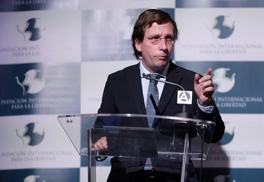 El alcalde de Madrid, Jos&eacute; Luis Mart&iacute;nez-Almeida, interviene en la inauguraci&oacute;n del XIV Foro Atl&aacute;ntico 'Iberoam&eacute;rica: democracia y libertad en tiempos recios', a 9 de julio de 2021, en la Casa Am&eacute;rica, Madrid, (Espa&ntilde;a). 
