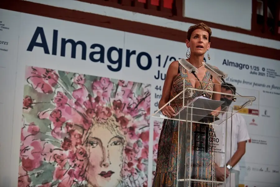 Mar&iacute;a Chivite en el el acto institucional del D&iacute;a de Navarra en el Festival Internacional de Teatro Cl&aacute;sico de Almagro